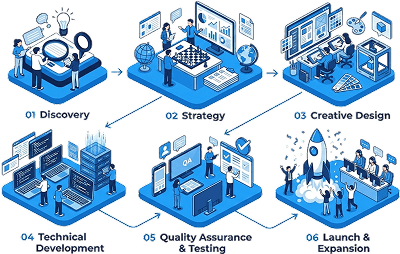 Evergraph Studio development process visualization - from discovery to deployment